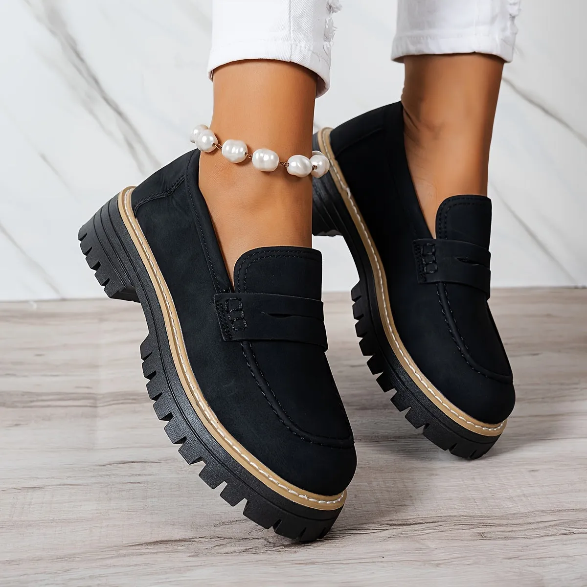 Tamsin  Chunky Sole Penny Loafers