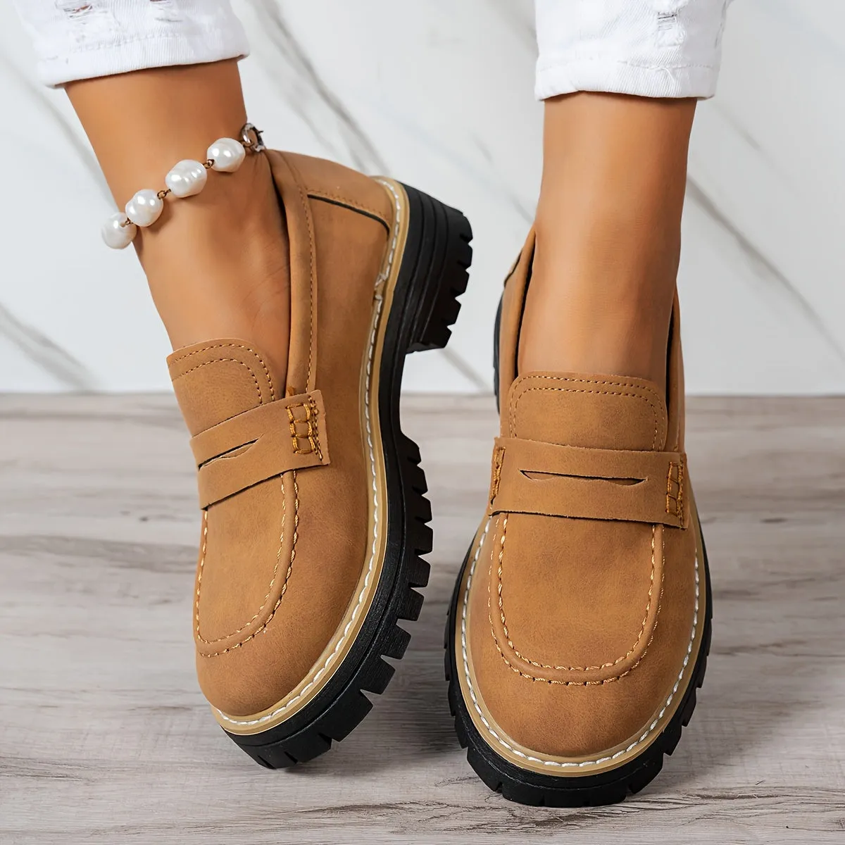 Tamsin  Chunky Sole Penny Loafers