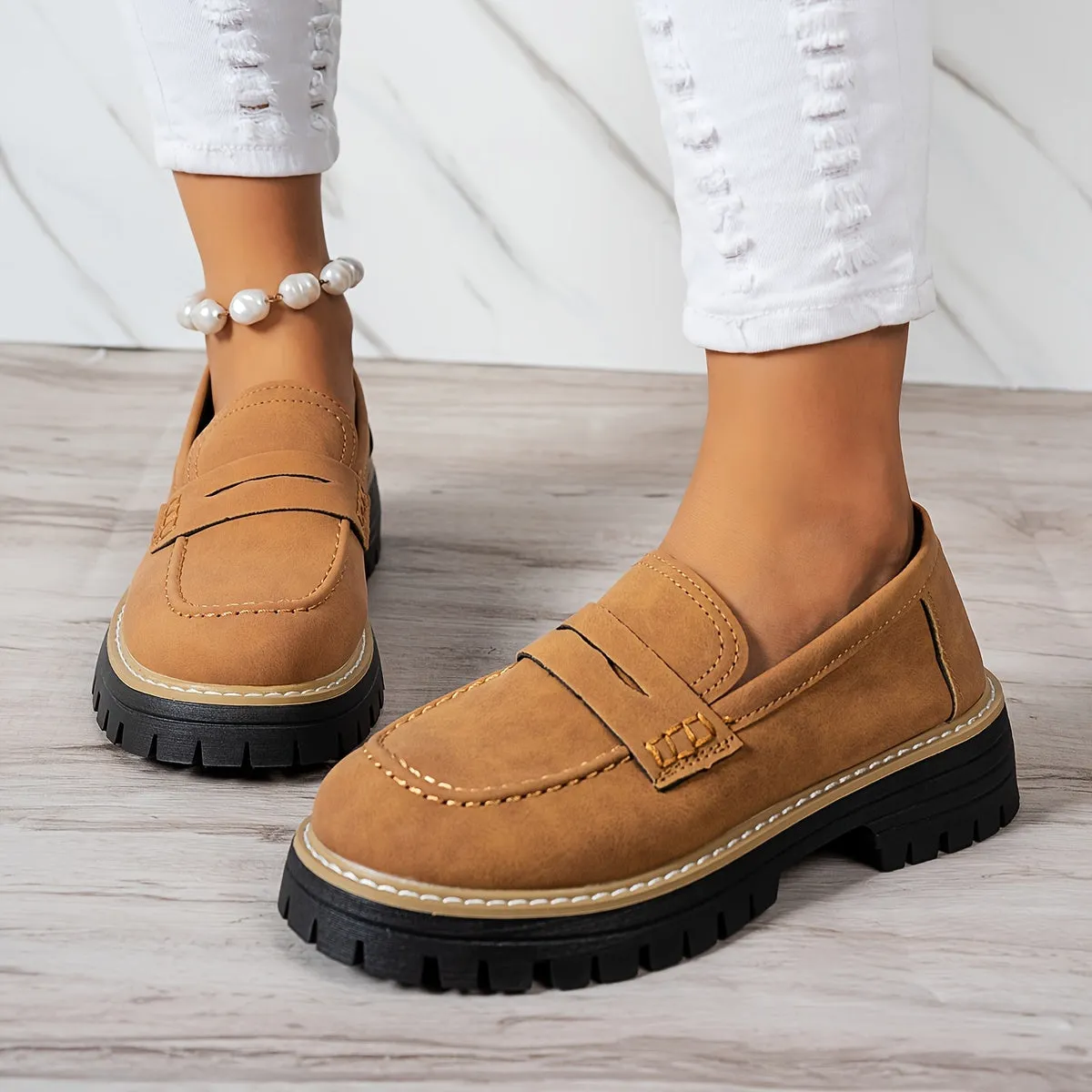 Tamsin  Chunky Sole Penny Loafers