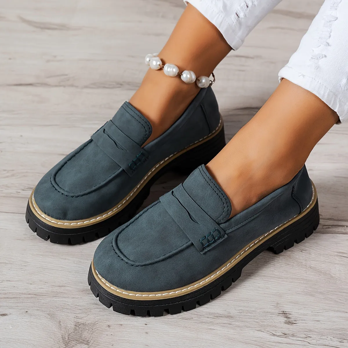 Tamsin  Chunky Sole Penny Loafers