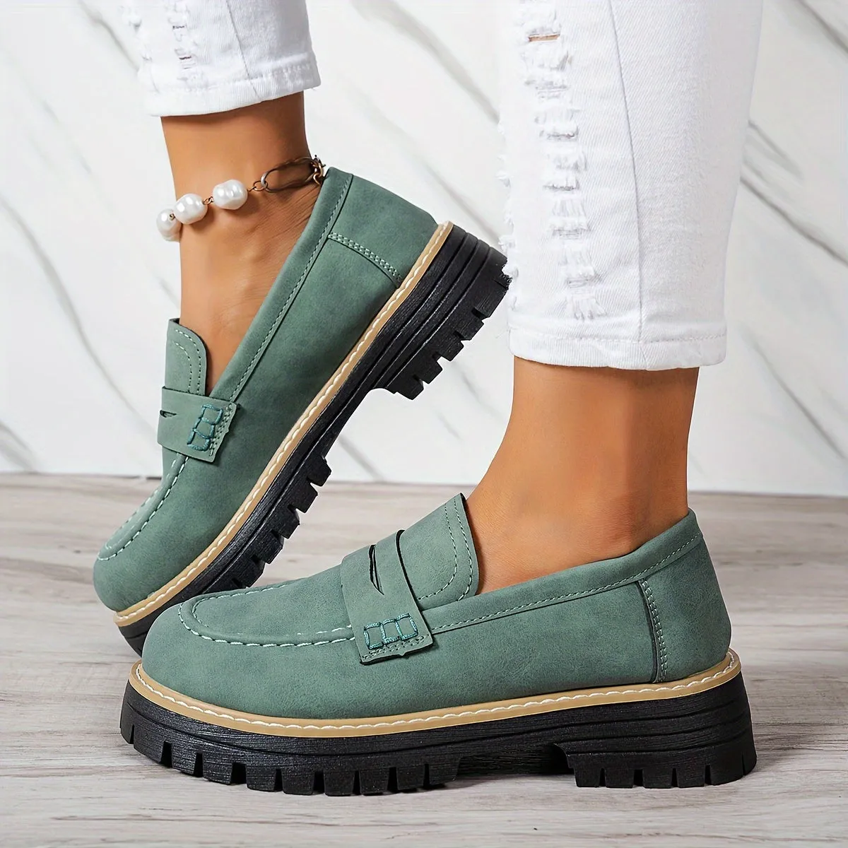 Tamsin  Chunky Sole Penny Loafers