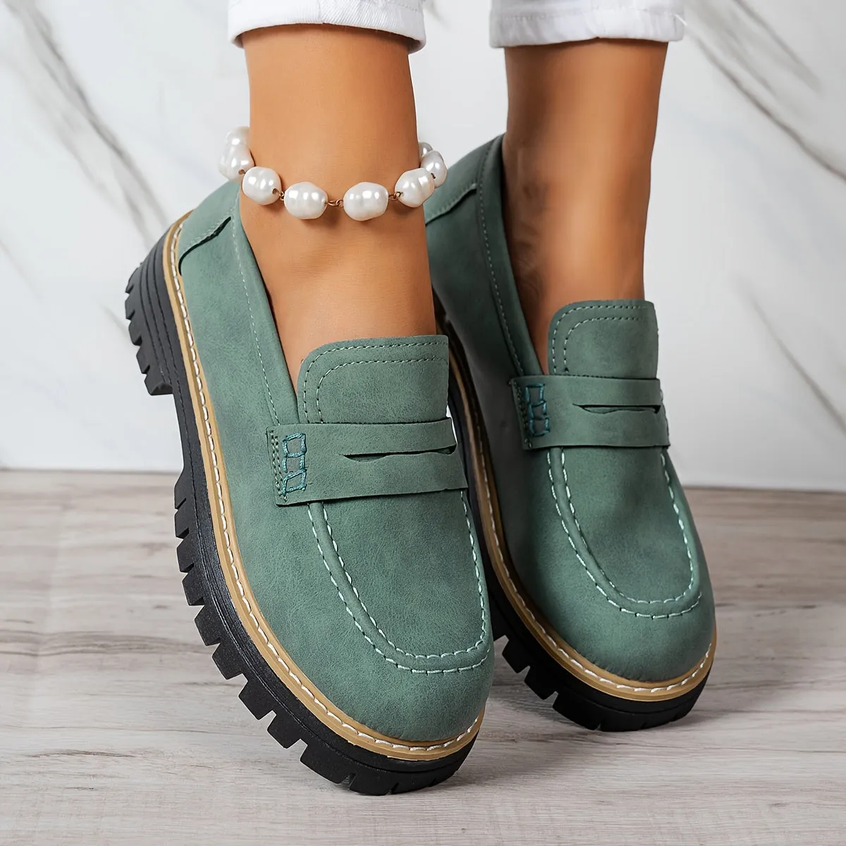 Tamsin  Chunky Sole Penny Loafers