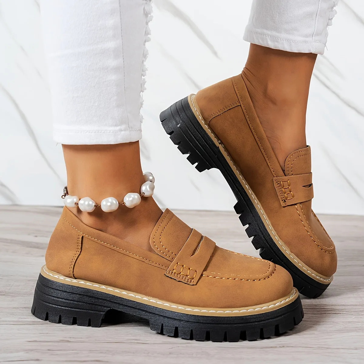 Tamsin  Chunky Sole Penny Loafers