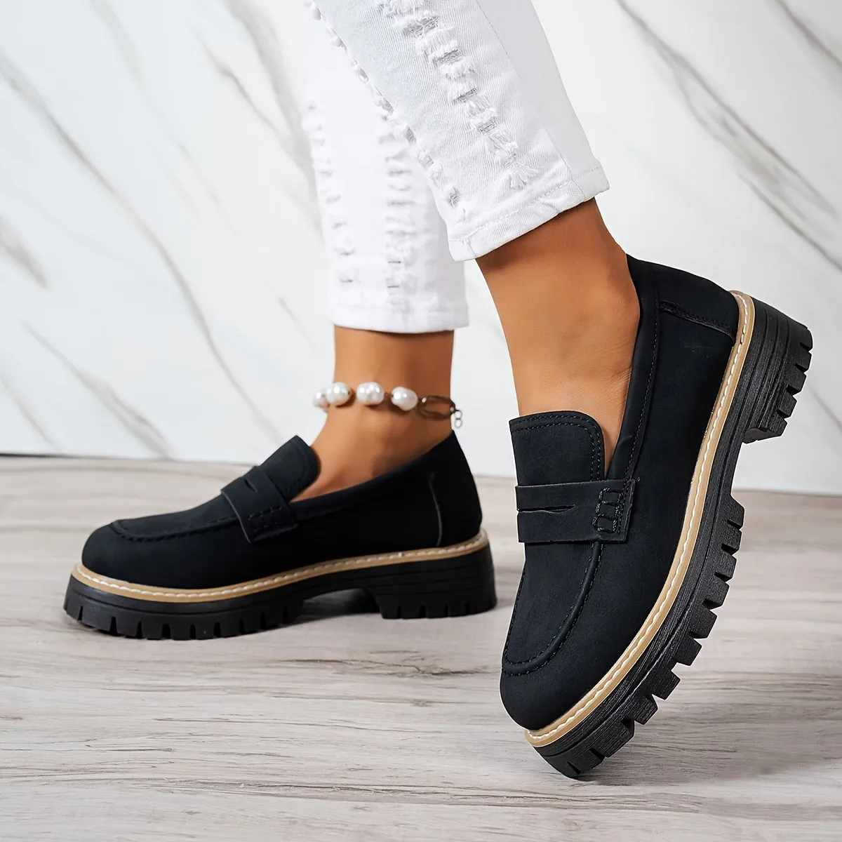 Tamsin  Chunky Sole Penny Loafers