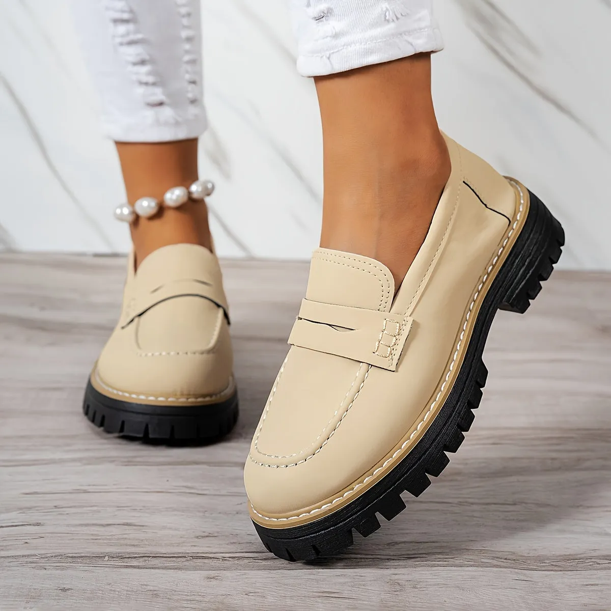 Tamsin  Chunky Sole Penny Loafers