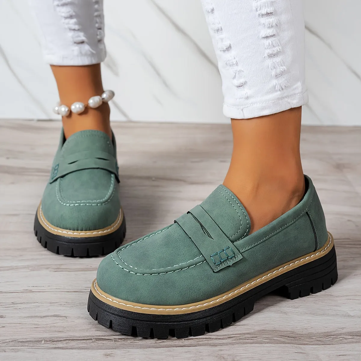 Tamsin  Chunky Sole Penny Loafers