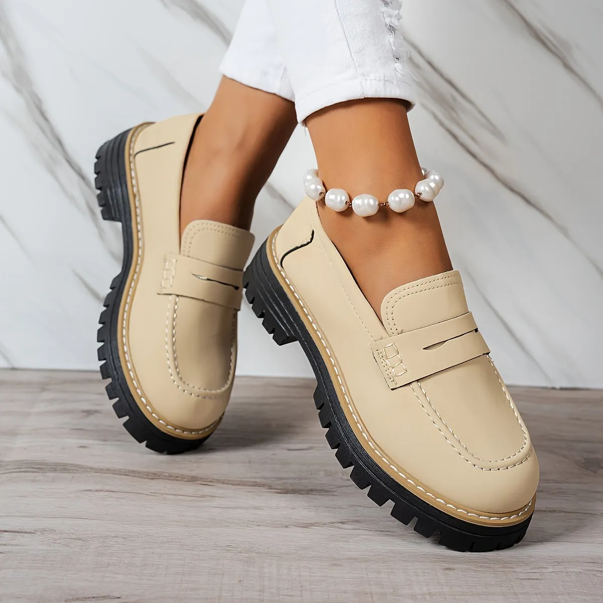 Tamsin  Chunky Sole Penny Loafers
