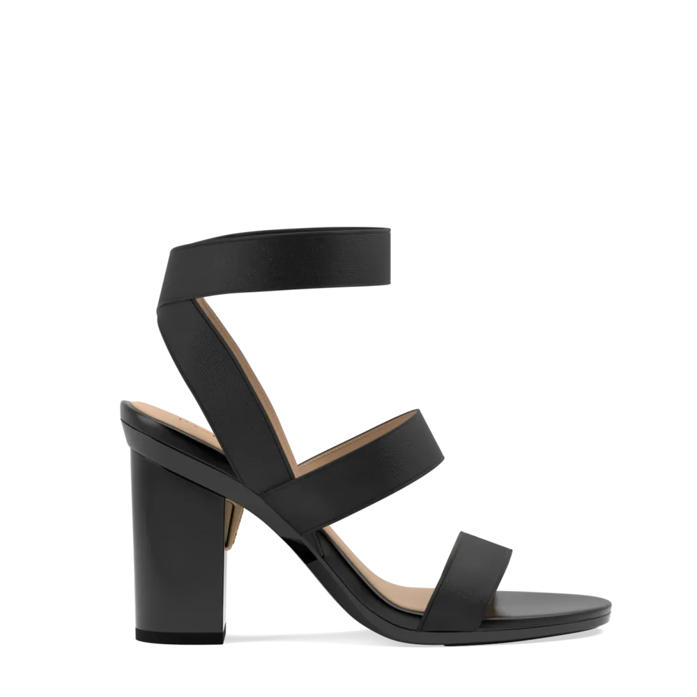 The Adrianna - Coal   Block Heel Kit 4 Coal