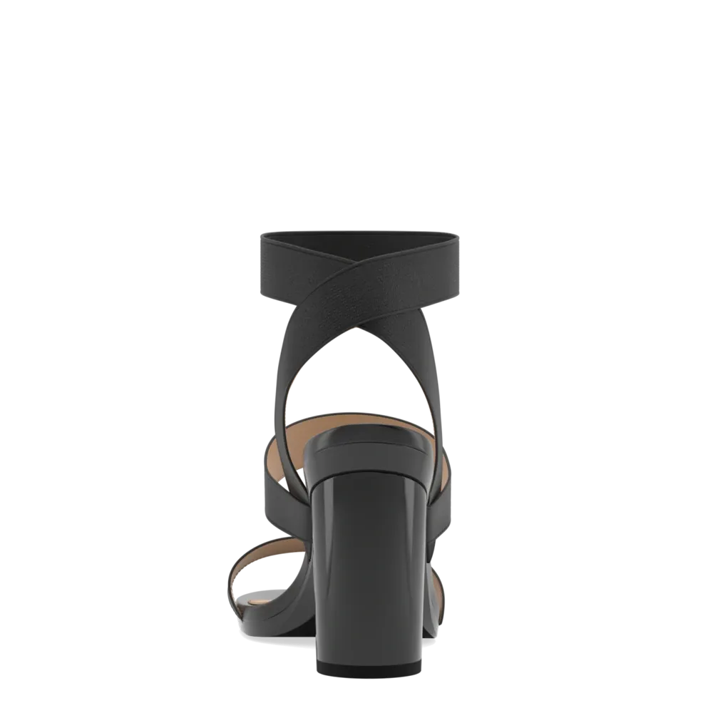 The Adrianna - Coal   Block Heel Kit 4 Coal