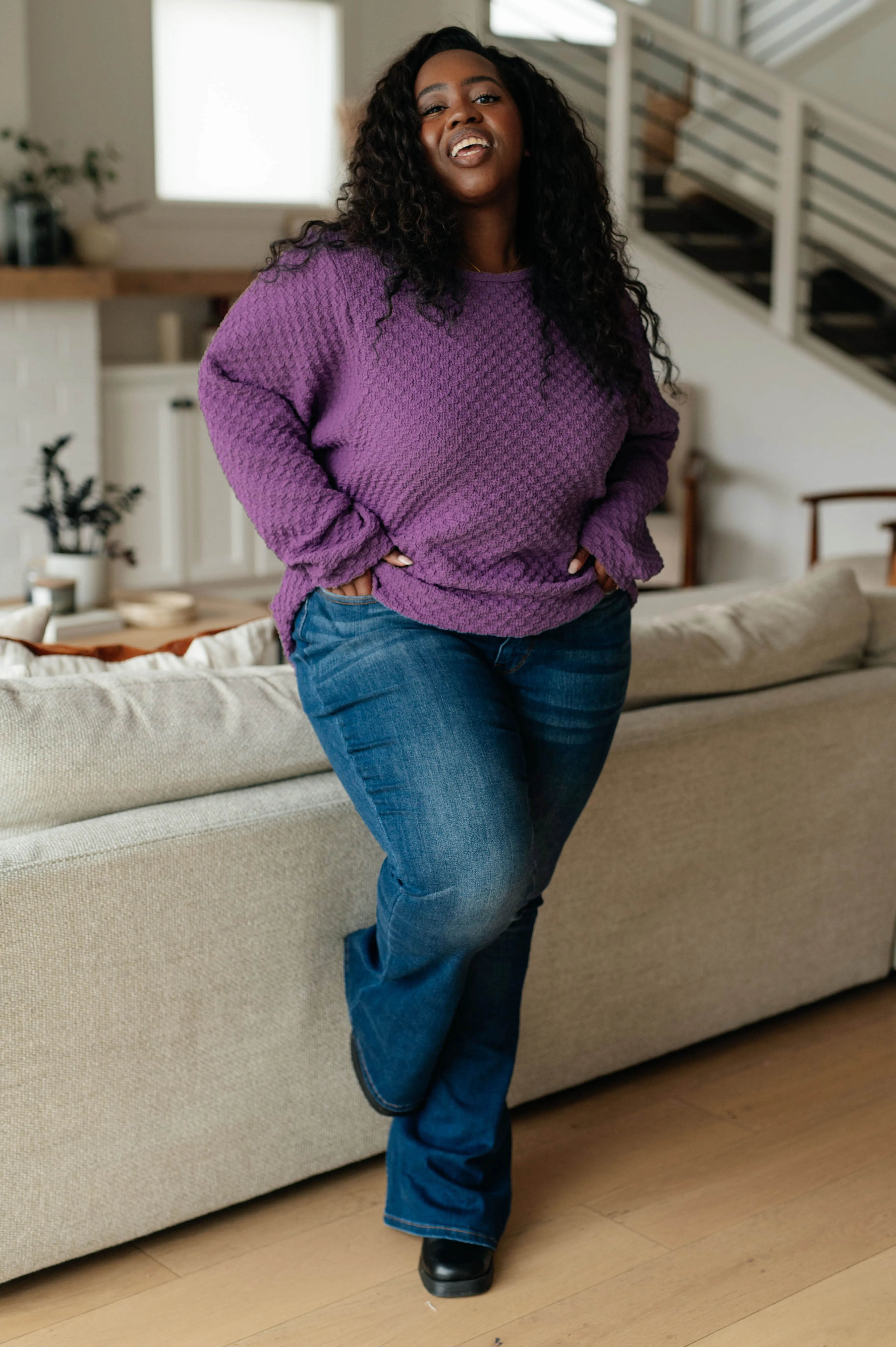 Thought It Over Textured Pullover (Reg & Curvy)