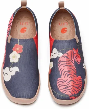 UIN Men's Flats Canvas Lightweight Sneakers Slip Ons Walking Casual Elephant Art Painted Travel Holiday Shoes Witty Chic (9.5)