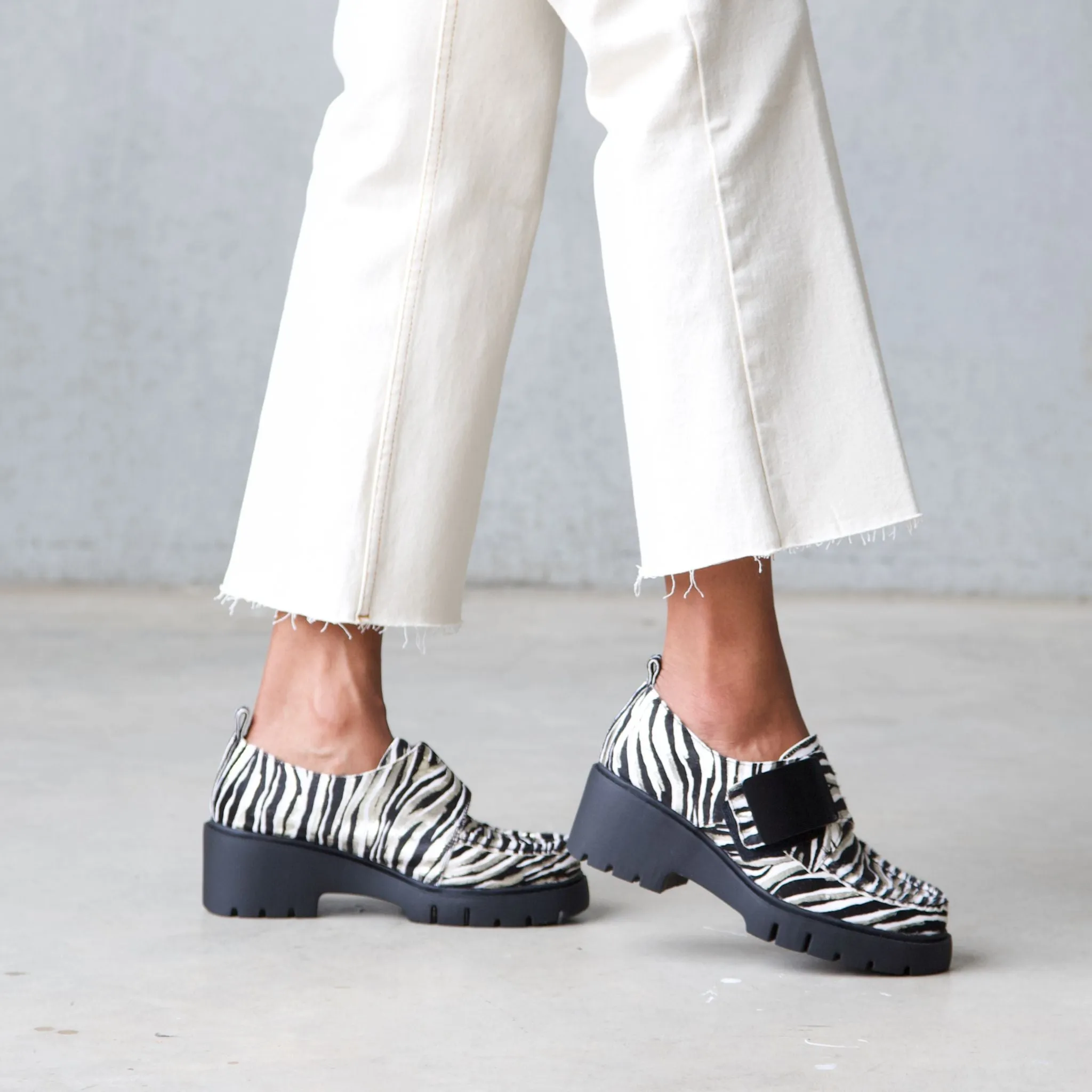 Umbers Zebra Pony Heeled Loafers