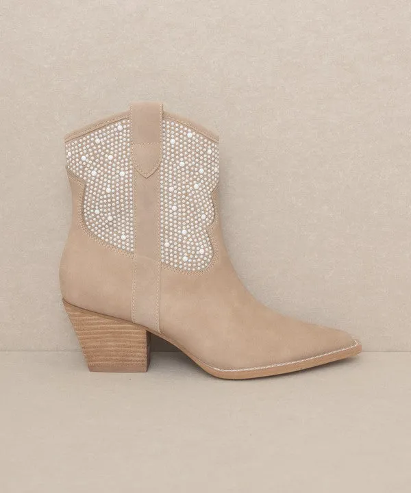 Walk The Runway Pearl Studded Western Boots (2 Colors)
