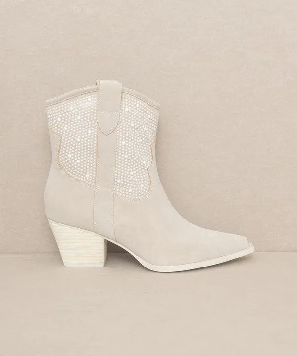 Walk The Runway Pearl Studded Western Boots (2 Colors)