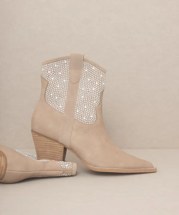 Walk The Runway Pearl Studded Western Boots (2 Colors)