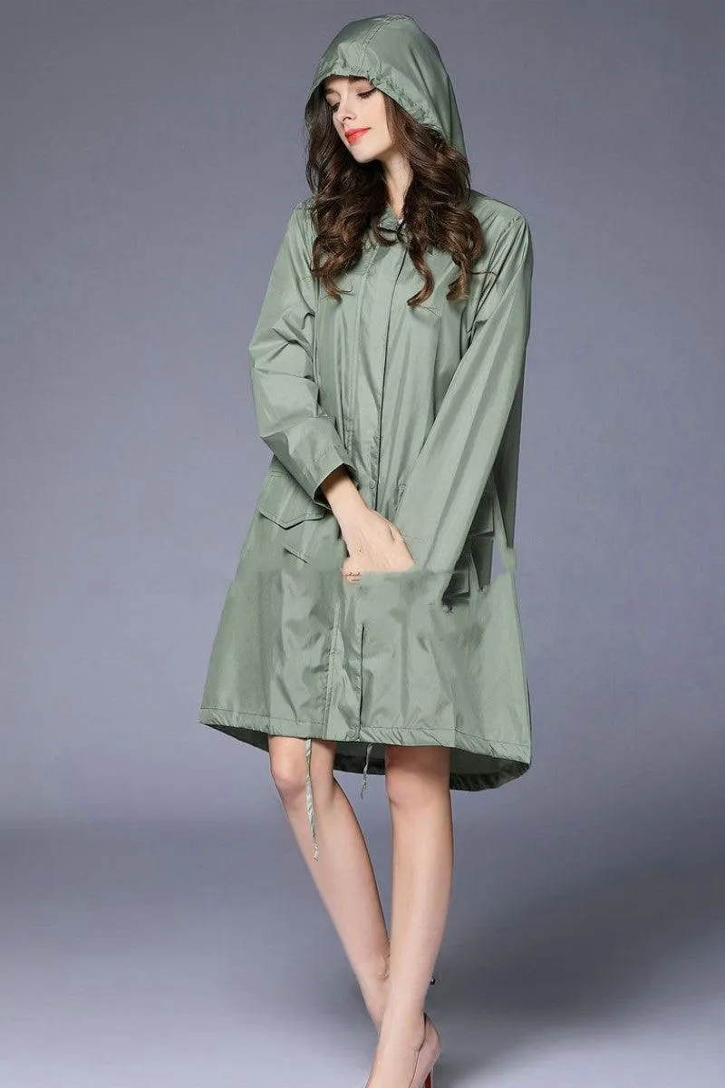 Waterproof and Breathable Hiking One-piece Raincoat