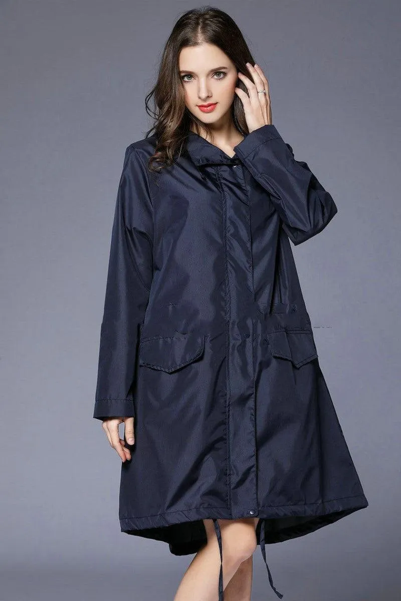 Waterproof and Breathable Hiking One-piece Raincoat