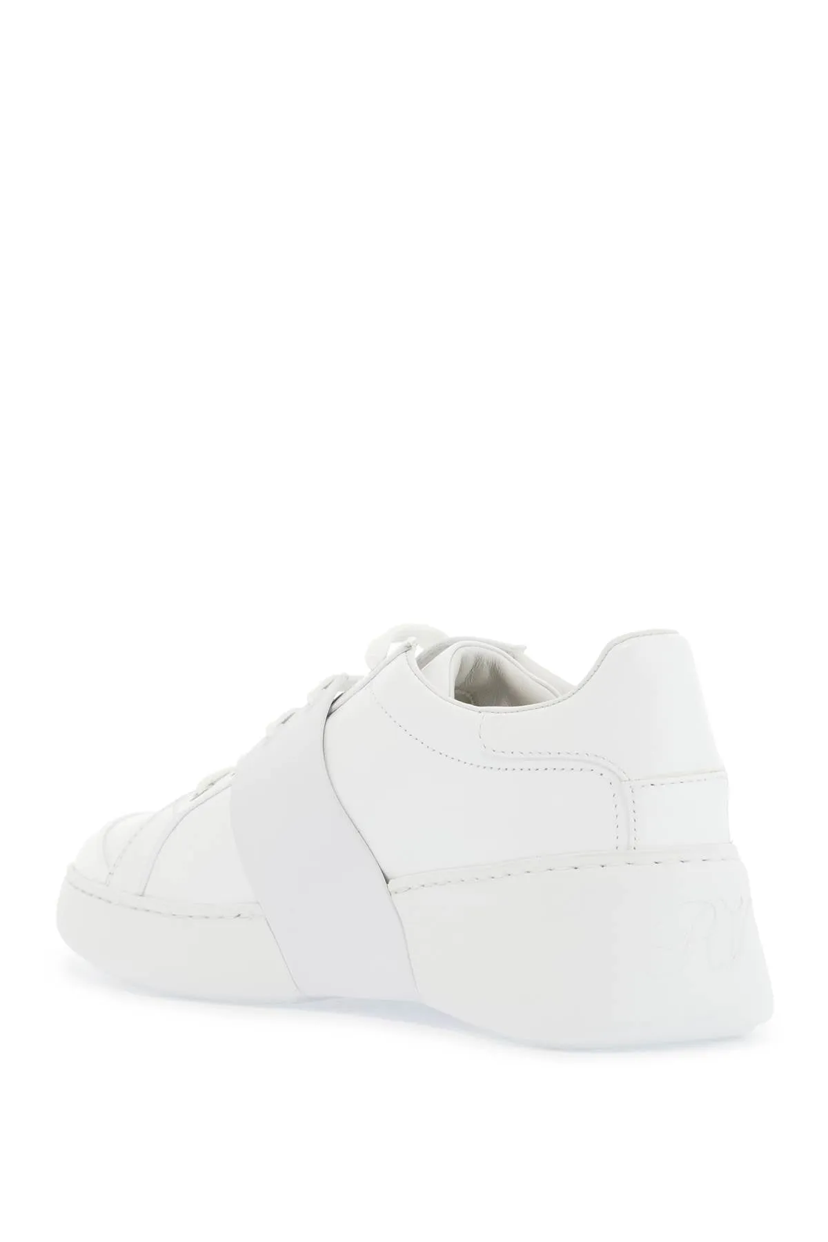 white leather sneakers viv skate with rhinestones RVW54229110LXQ BIANCO